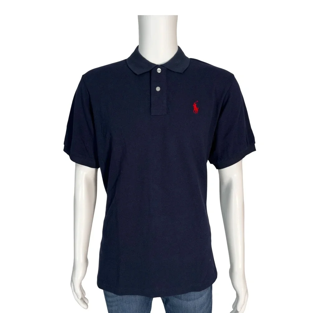 Polo Ralph Lauren Polo Shirt Mens XXL Navy New Custom Fit Mesh Pony Logo